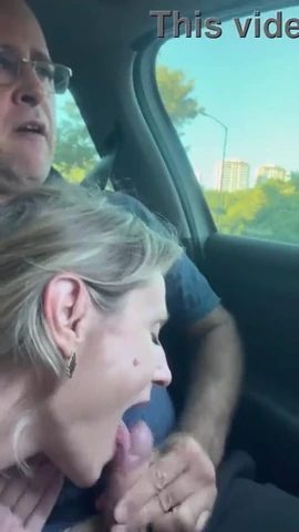 Bald man's lucky day with blonde MILF and her car skills porn video